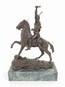 After Frederic Remington Bronze Sculpture, The Triumph, 20th Century, Signed on the base, 11 1/2" h.