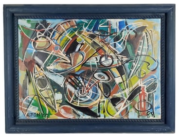 Carlos Alfonzo (Cuban, 1950-1991) Abstract Composition, Signed Alfonzo lower left, Acrylic on