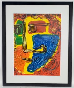 Elly Fitzig (American, 20th Century) Abstract Composition, Signed lower right, Oil on paper, 22 3/4"