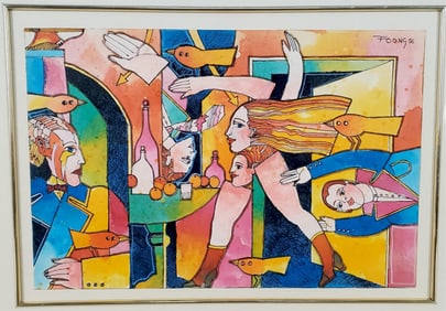 Angel El Chino Foong (Uruguayan, 1935-2002) Untitled, Signed Foong and dated '96, Watercolor on