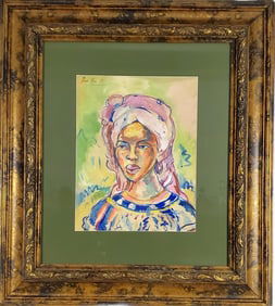 Irma Stern (South African, 1894-1966) Attributed to, Portrait of a African Lady, Signed and dated