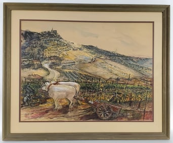Unknown Artist (Early 20th Century) Watercolor on paper, Signed illegibly lower right, Sight-17" x