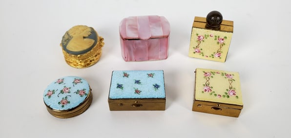 Group of Six Vintage Pill Boxes