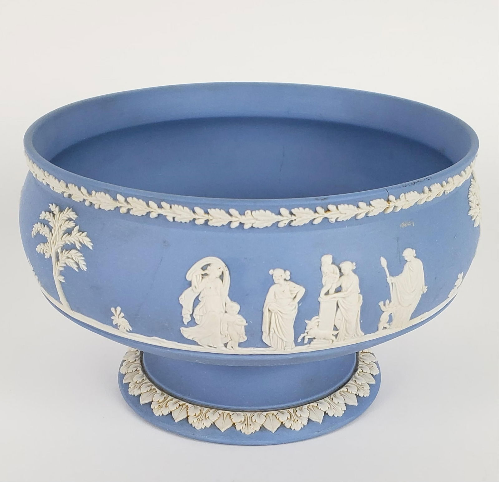 A English Wedgwood Blue Jasperware Bowl, underside marked, 5 1/4" h. 8" dia., good condition, some (1 of 5)