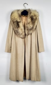 Two Vintage Ladies Coats with Fur Collars