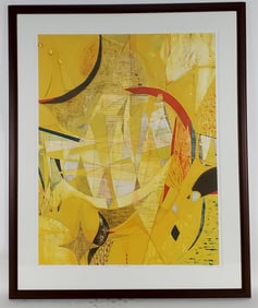 A 20th Century Color Silkscreen Intaglio Print, Signed Rieke, titled, and numbered 3/5 in pencil in