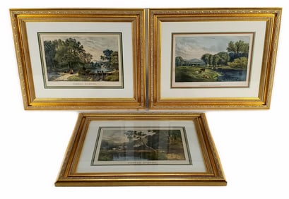 Group of Three Currier and Ives 19th Century Hand Colored Lithographs to include: Summer Morning,