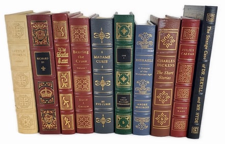 Group of Ten Easton Press Leather Bound and Tooled Books