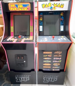 Two Arcade Gaming Machines, Pac-Man and Ms. Pac-Man