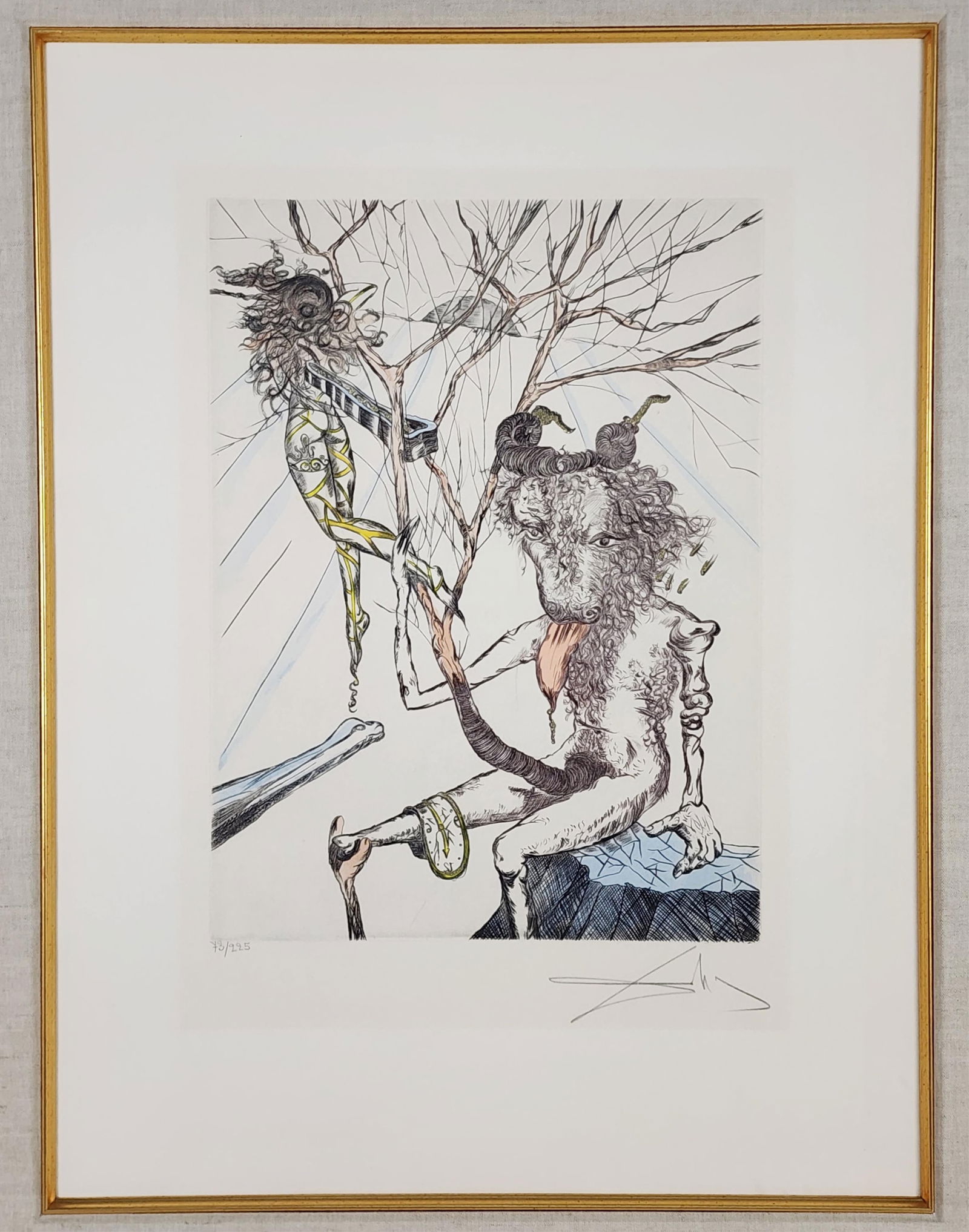 Salvador Dali (Spanish, 1904-1989) From the Faust Series, Hand Colored Etching and Drypoint on: Salvador Dali (Spanish, 1904-1989) From the Faust Series, Hand Colored Etching and Drypoint on Arches paper, Signed Dali and numbered 75/225 in pencil in the lower margin, Circa 1968-69, published by