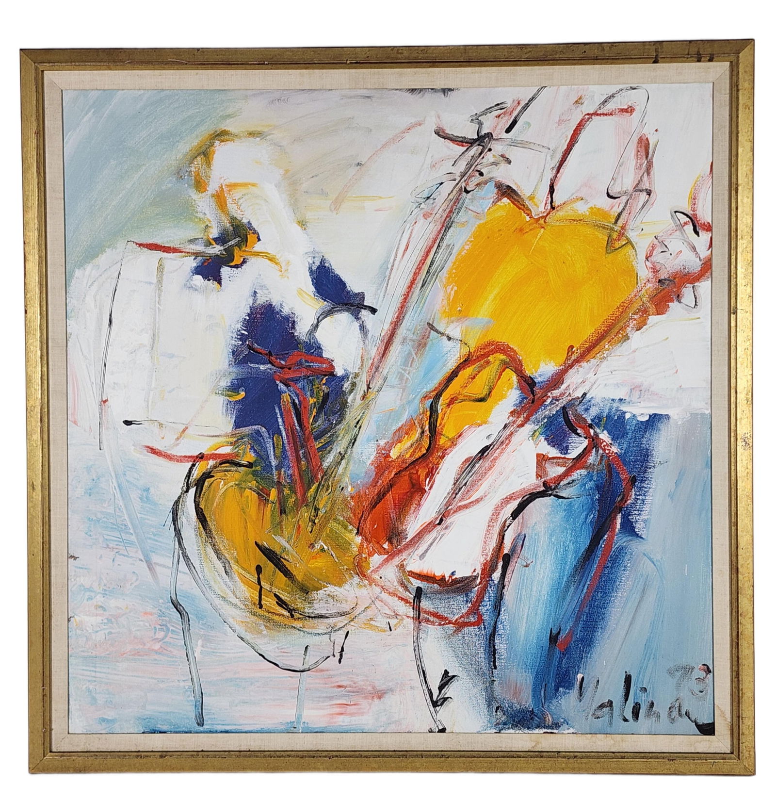Frank Malina (American, 1912-1981) Abstraction, Oil and Acrylic on canvas, Signed Malina and dated (1 of 5)