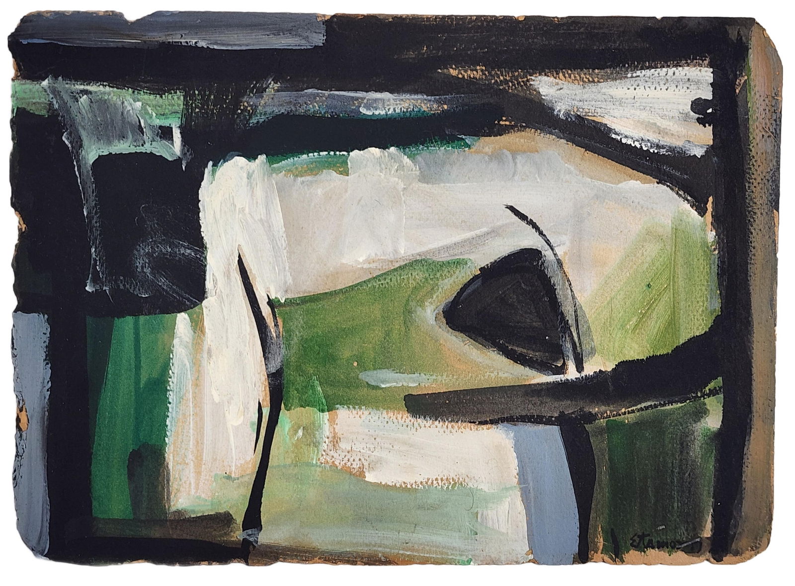 Theodore Stamos (American, 1922-1997) Untitled, Oil on board, Signed lower right, 10 3/8" x 14 3/8", (1 of 4)