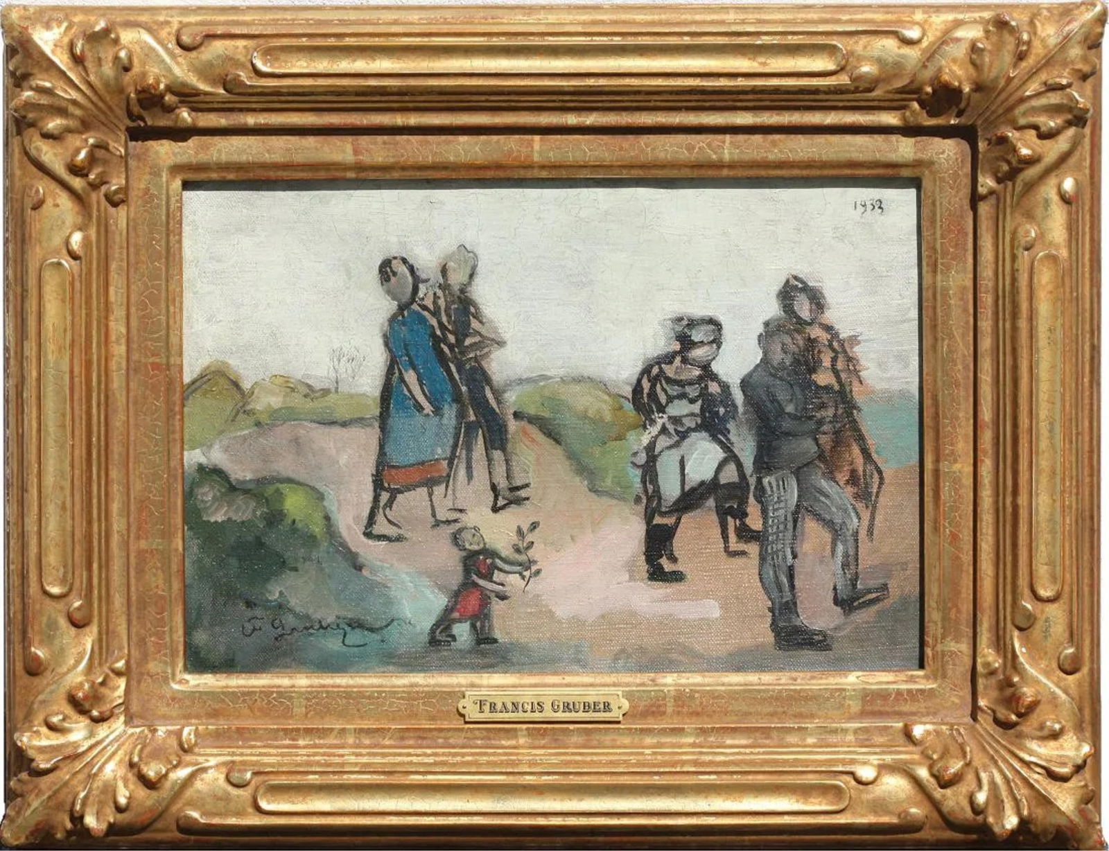 Francis Gruber (French, 1912-1948) Untitled, (Figures on a Country Path)signed F. Gruber, l.l., (1 of 6)