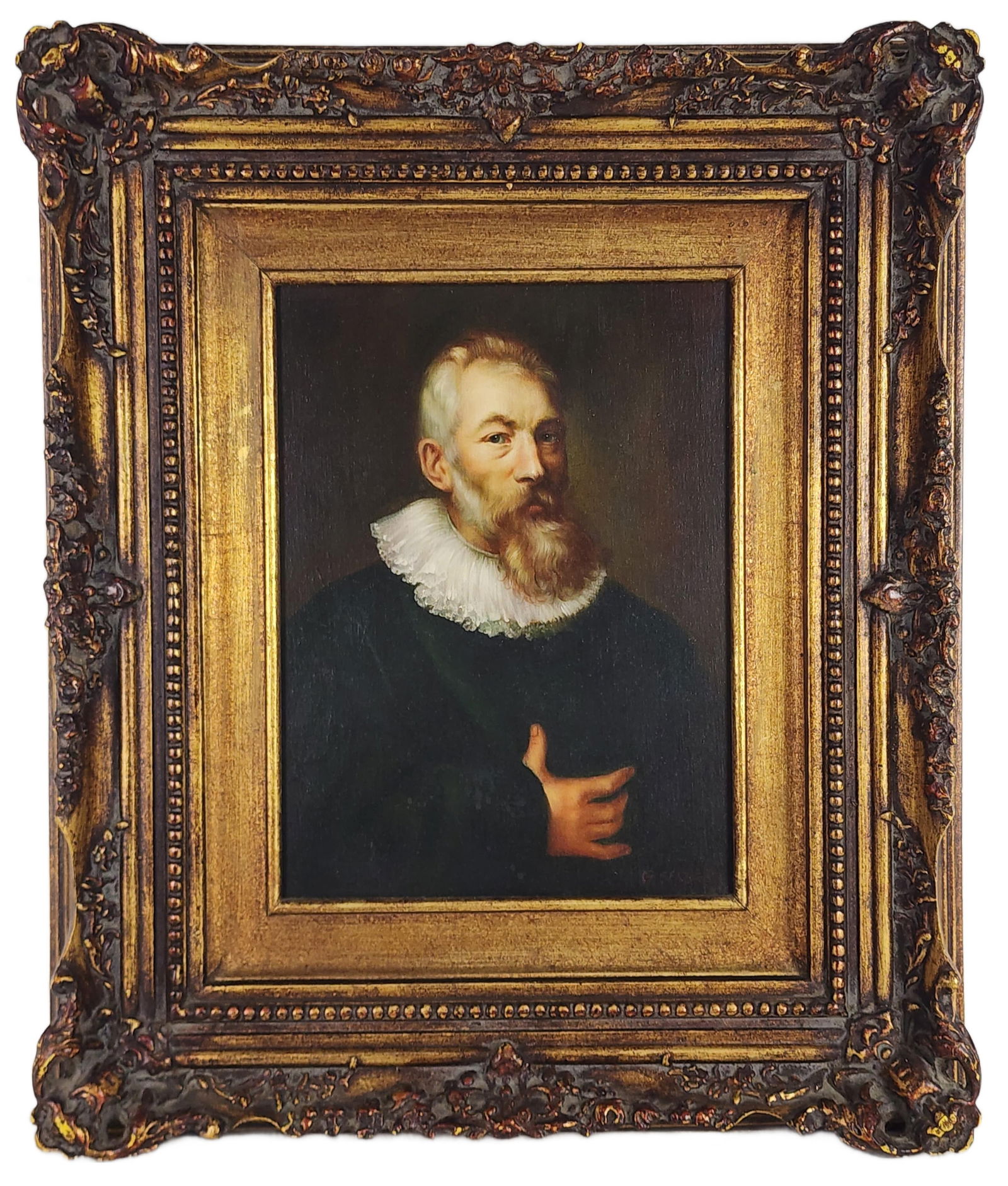 A 20th Century Oil on Canvas Painting, Portrait of a 16th Century Dutch Man , Signed illegibly lower (1 of 4)