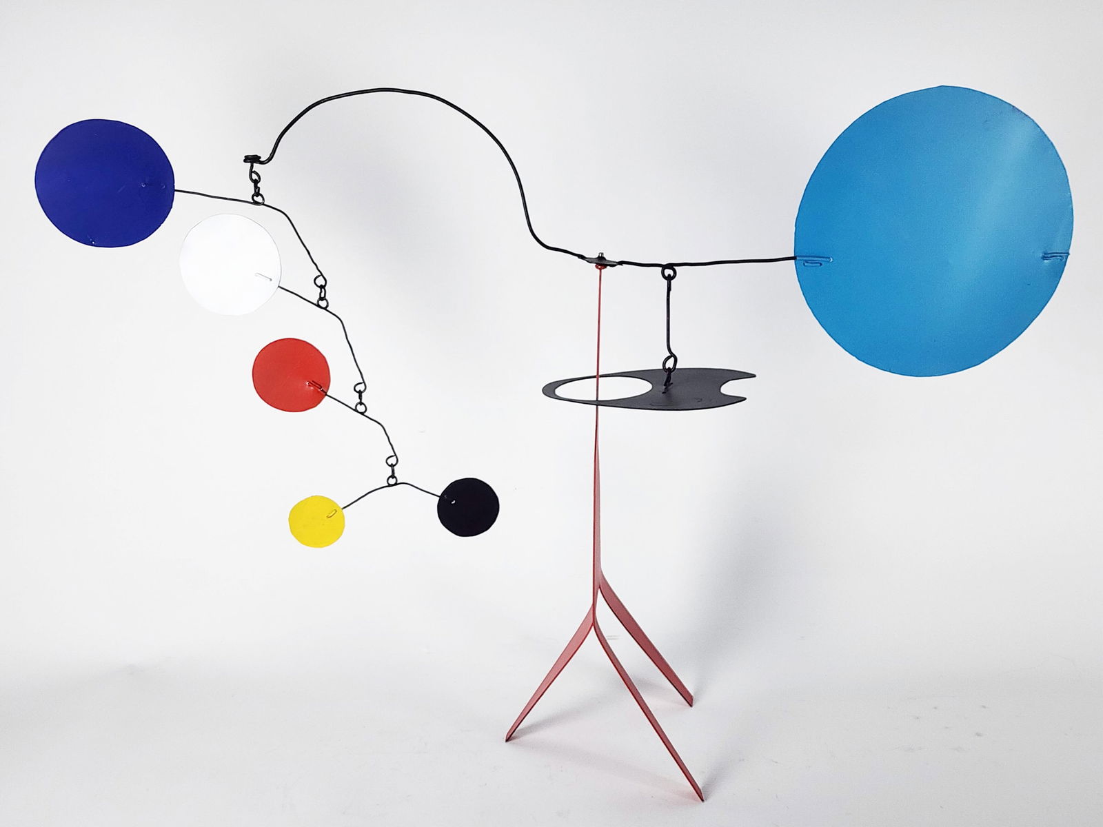 A 20th Century Table Top Mobile After Alexander Calder, signed CA and dated '71, Approx. 24" h. 35": A 20th Century Table Top Mobile After Alexander Calder, signed CA and dated '71, Approx. 24" h. 35" w.