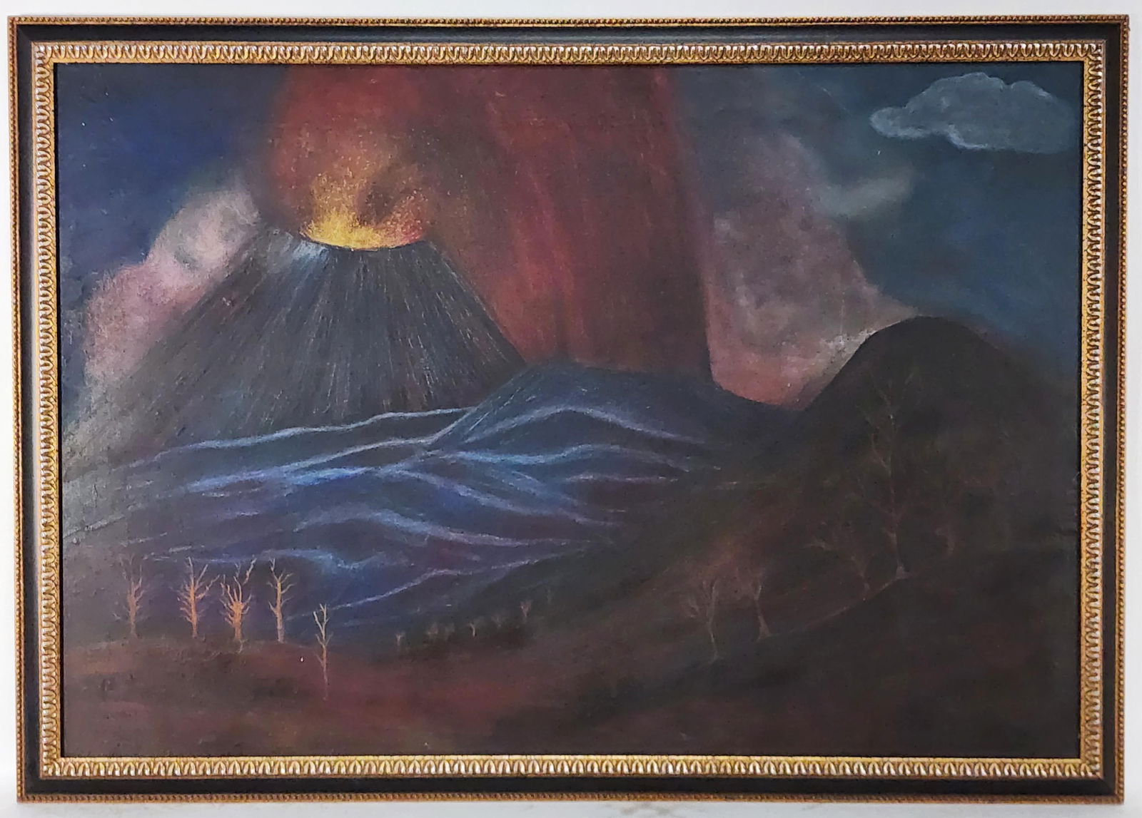 Gerardo Murillo "Dr. Atl" (Mexican, 1875-1964) Volcano Landscape, Oil on Board, Signed Dr. Atl lower: Gerardo Murillo "Dr. Atl" (Mexican, 1875-1964) Volcano Landscape, Oil on Board, Signed Dr. Atl lower right, 35" x 51", Framed-39" x 55 1/4"