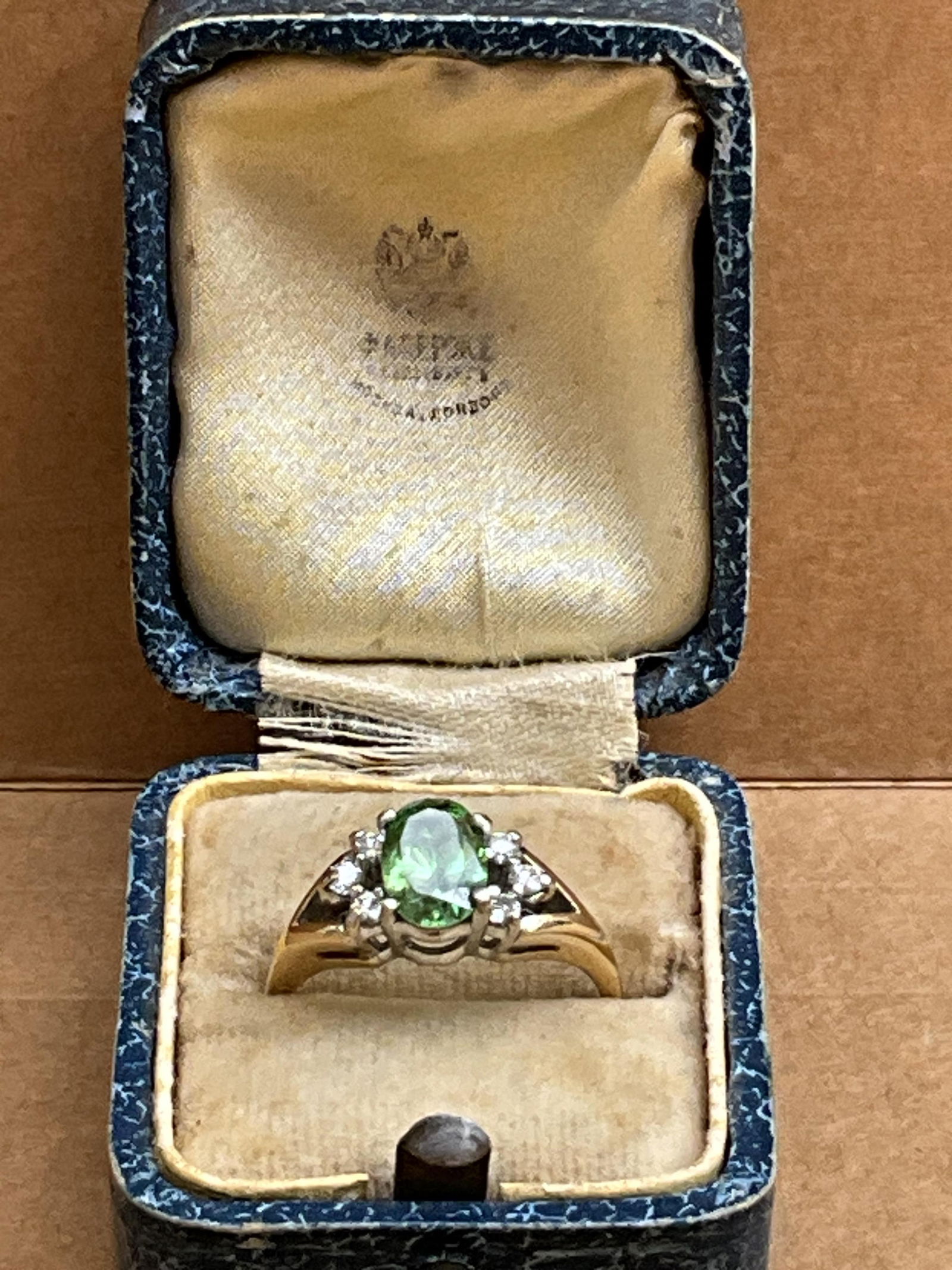 Russian Antique 14 carat gold ring, 1.12 carat GIA certificate Very good color Demantoid Garnet with (1 of 8)
