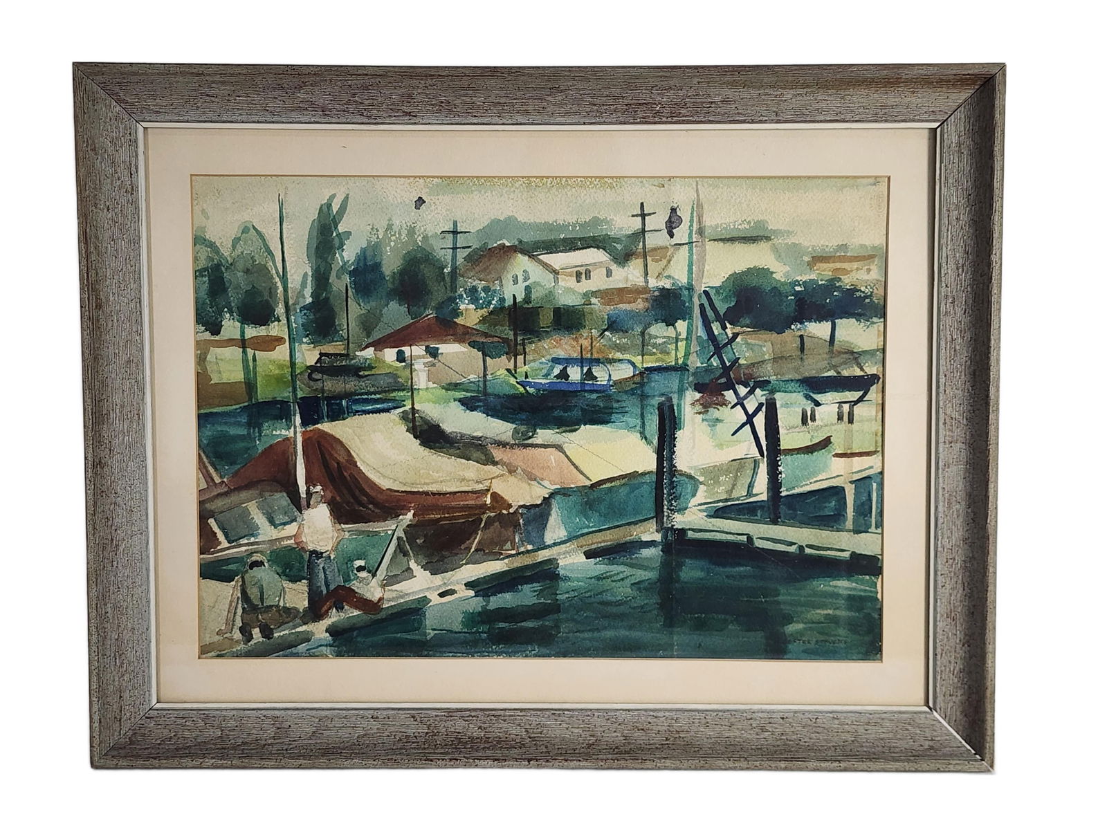 William Lester Stevens (American, 1888-1969) New England Harbor, Watercolor on paper, Signed W. (1 of 7)