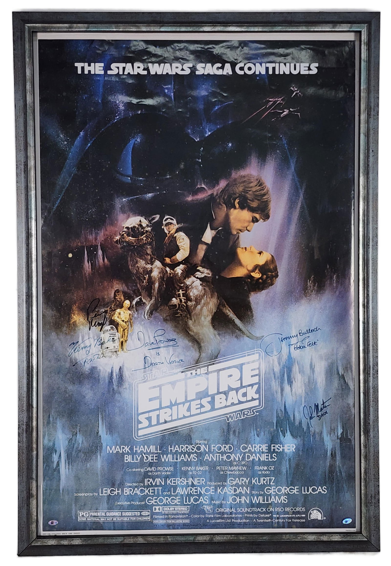 A Certified Star Wars Limited Edition Empire Strikes Back One Sheet Poster, signed by cast members (1 of 8)