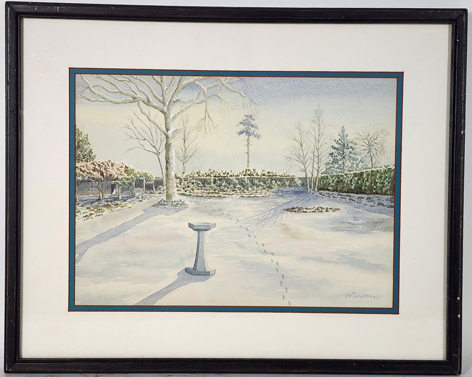 John Henry Twatchman (American, 1853-1902) Attributed to, Winter Landscape, Watercolor on paper, (1 of 5)