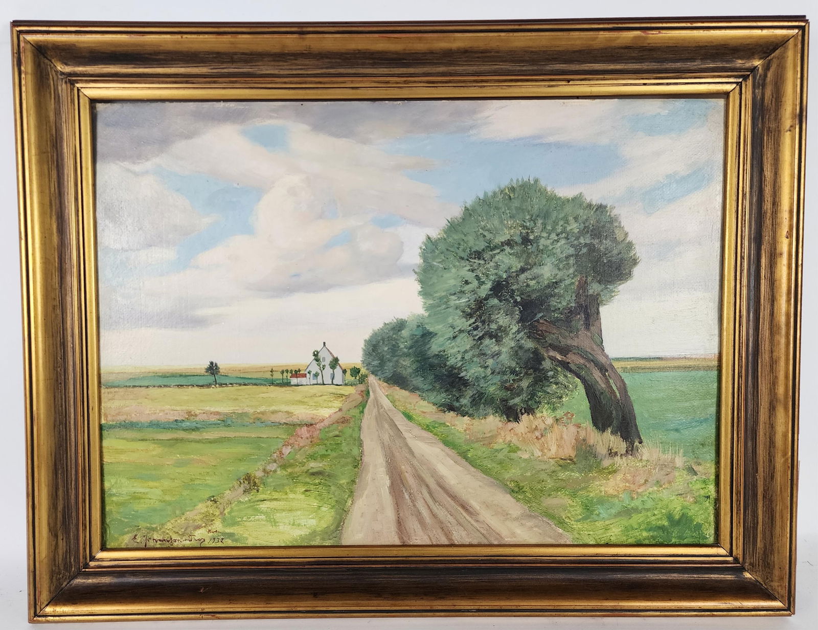 Danish School (Early 20th Century) Landscape, Oil on board, Signed and dated 1932 lower right, Verso (1 of 4)