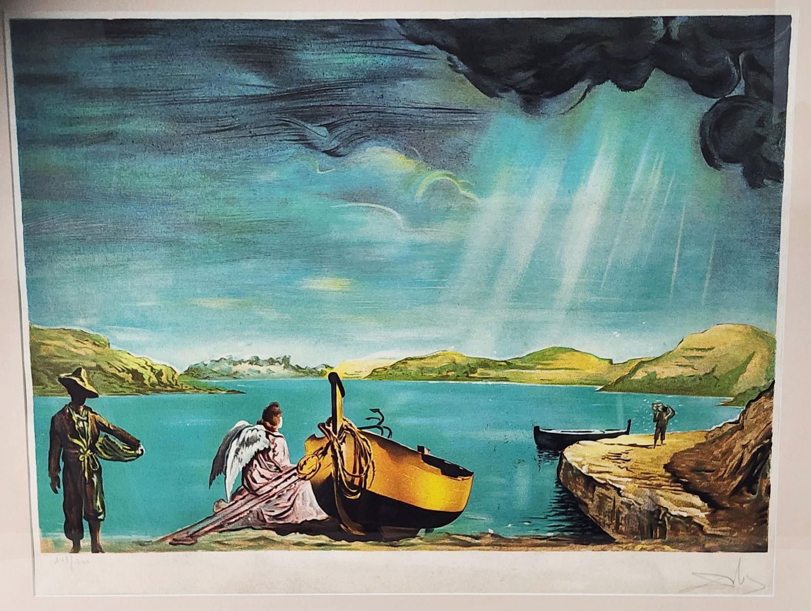 Salvador Dali (Spanish, 1904-1989) The Angel of Port Ligat, Color Offset Lithograph Signed Dali: Salvador Dali (Spanish, 1904-1989) The Angel of Port Ligat, Color Offset Lithograph Signed Dali lower right in pencil and numbered 148/300, Circa 1980-81 Published by Transworld Art and Printed by Gra