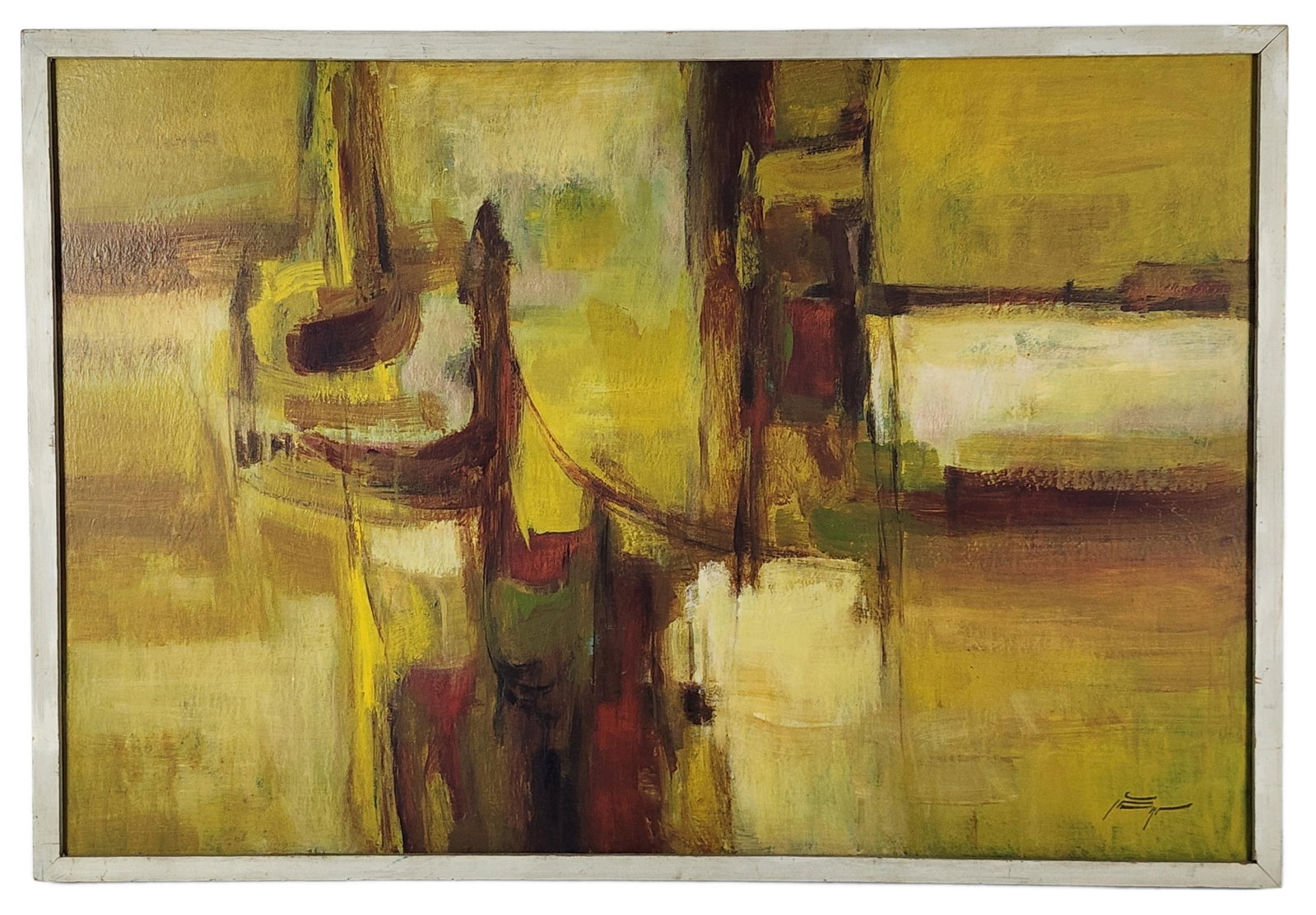 Sohrab Sepehri (Iranian, 1928–1980) Untitled, Signed lower right, Oil on masonite, 24" x 36", (1 of 6)