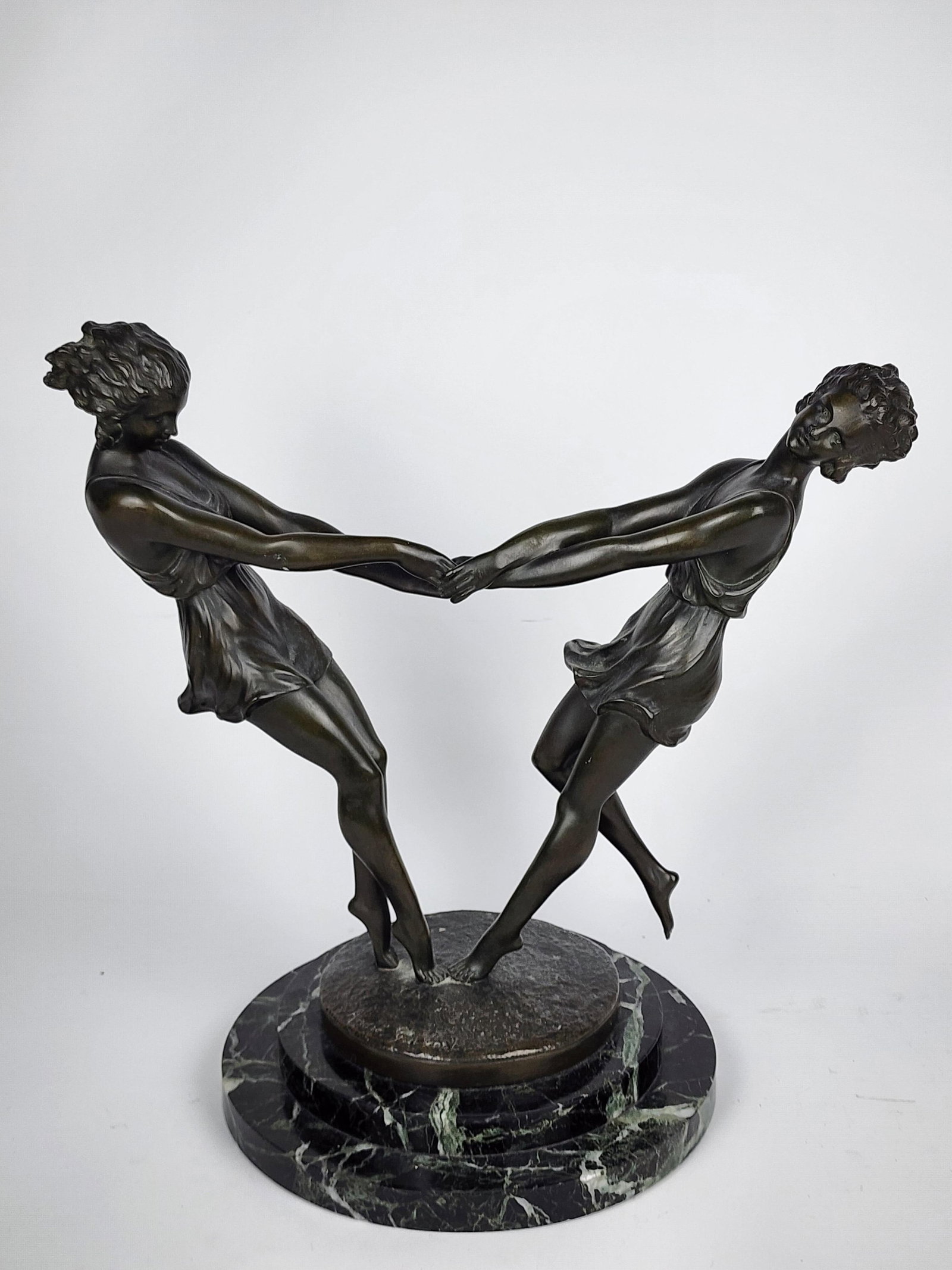 French Art Deco Period Bronze Sculpture by Andre Gilbert (active 1900-1930)Two Women Dancing or (1 of 8)