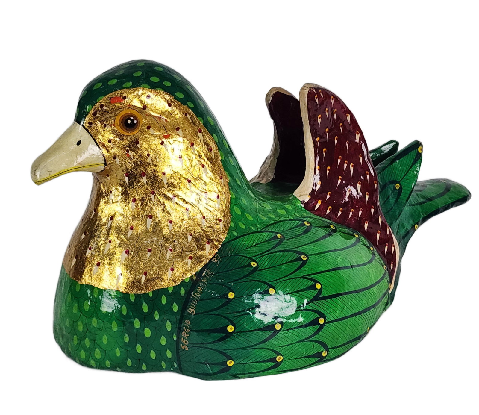 Sergio Bustamante Papier Mache and Painted Duck, Signed and numbered 37/100, 9" h.10" d. 16 1/2" d. (1 of 4)