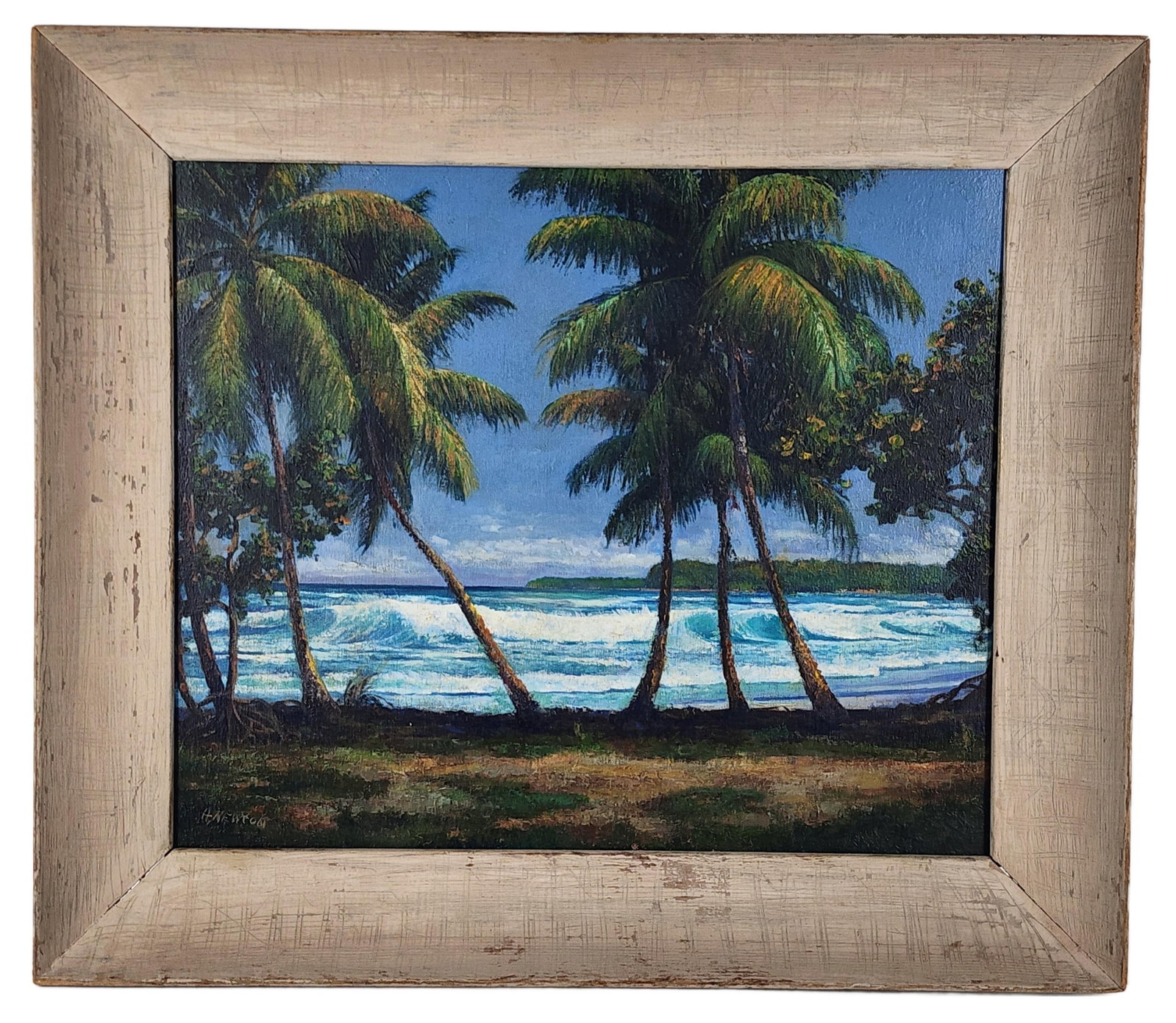 Harold Newton (Florida Highwaymen,1934–1994) Rio Mar, Signed H. Newton lower left, Oil on (1 of 8)