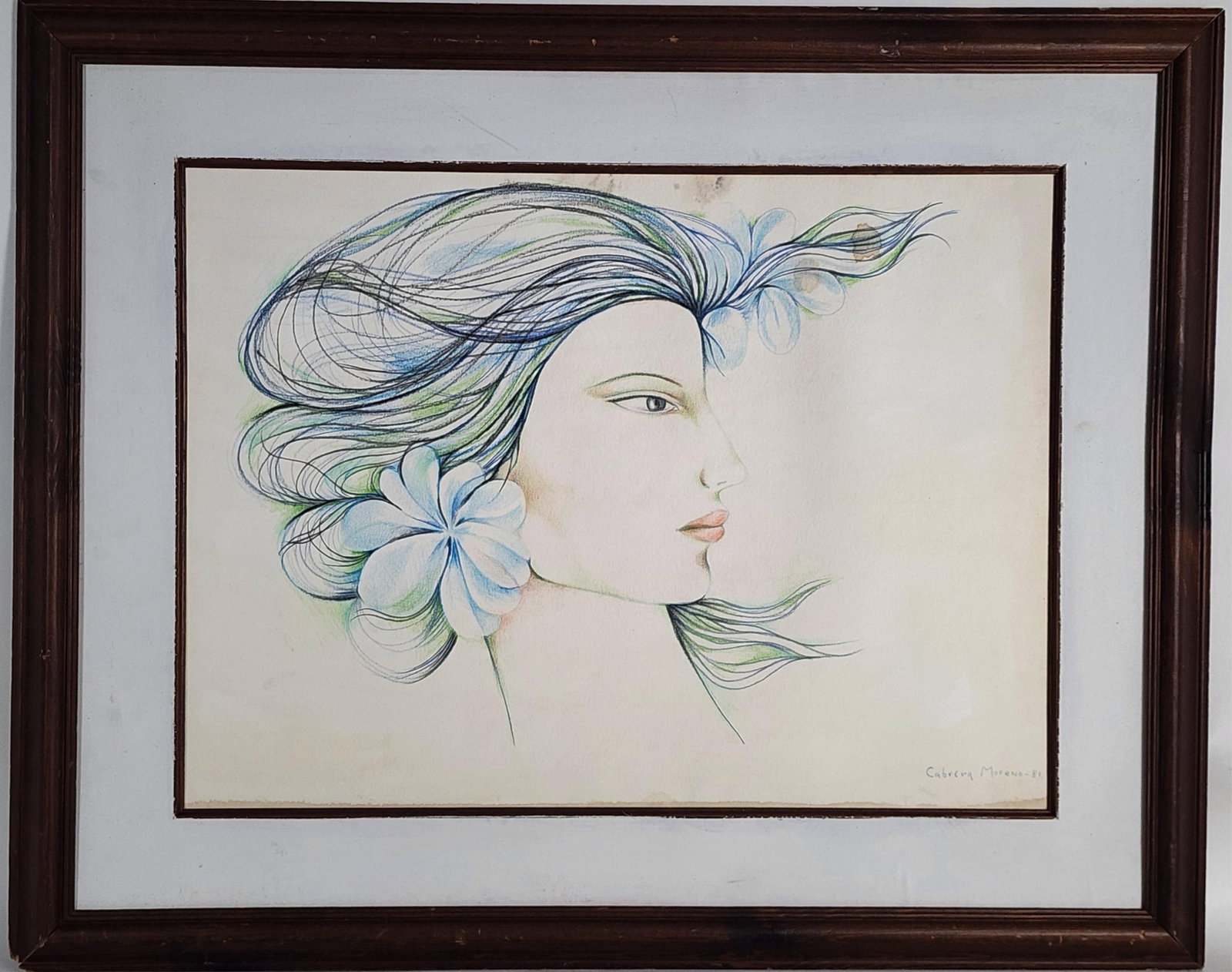 Servando Cabrera Moreno (Cuban, 1923-1981) Profile of Woman, Signed and dated '81 lower right, (1 of 5)