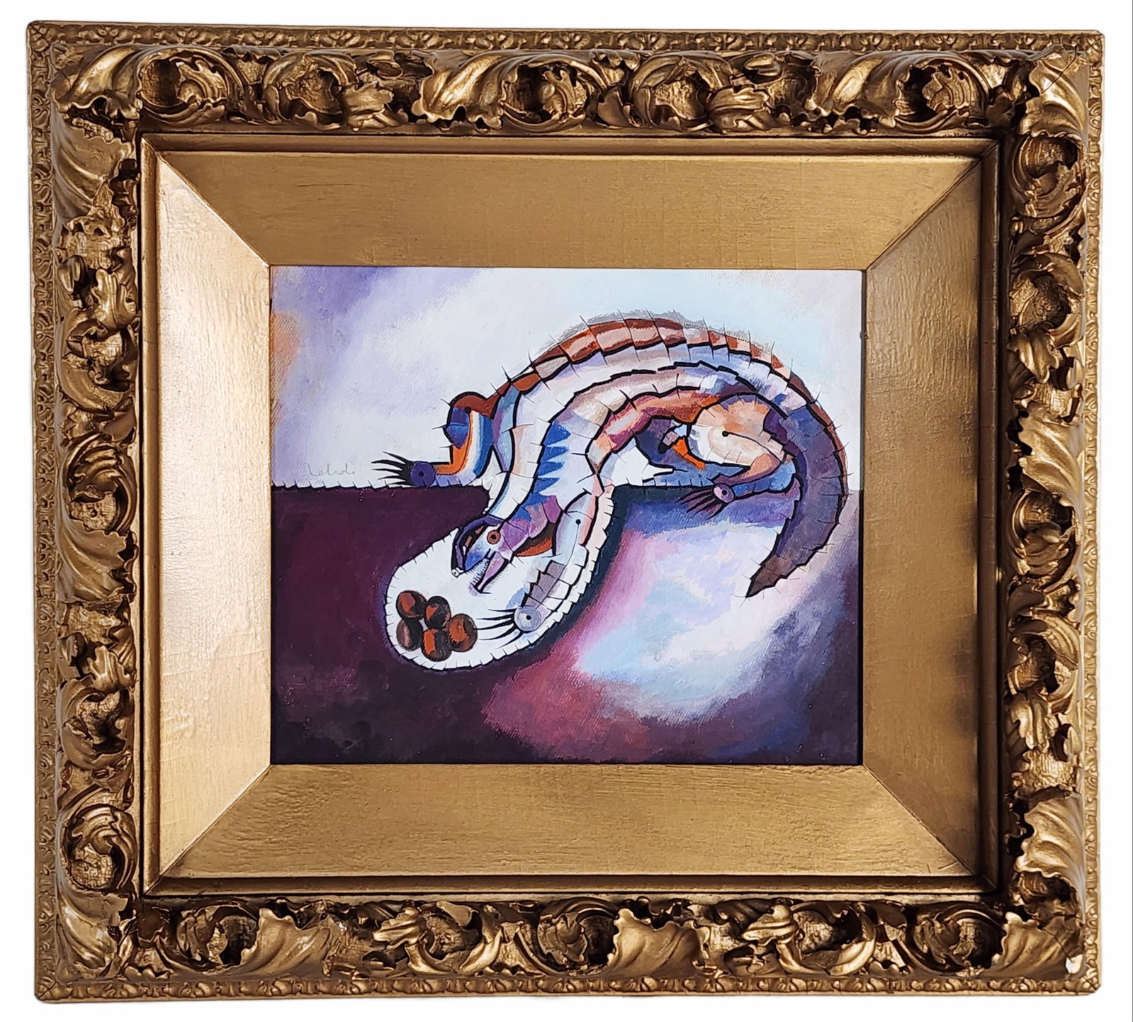 Francisco Toledo (Mexican, 1940–2019) Composition with Lizard, Signed Toledo, Gouache and (1 of 9)