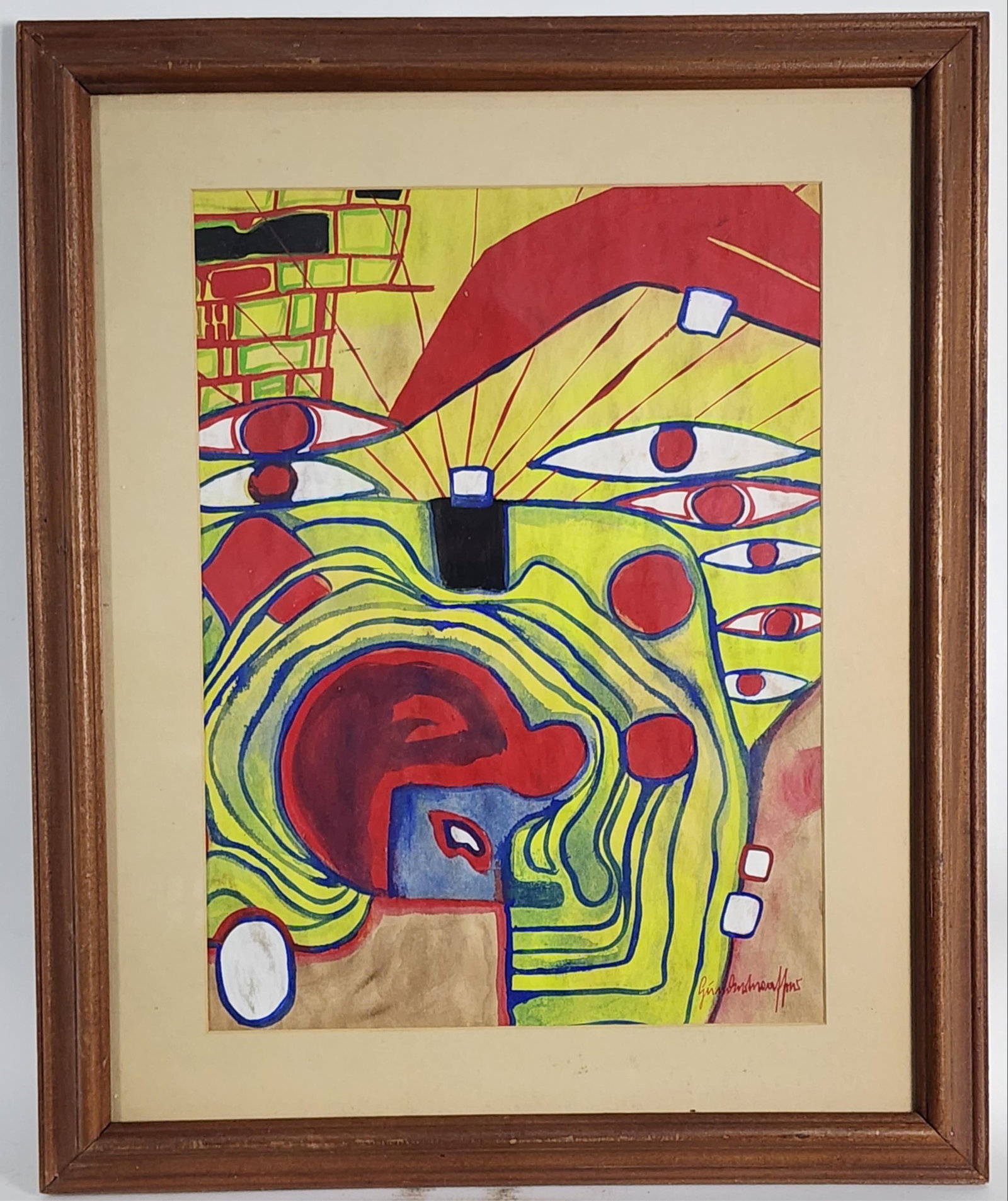 Friedensreich Hundertwasser (Austrian, 1928-2000) Attributed to, Untitled, Signed lower right, Mixed (1 of 4)