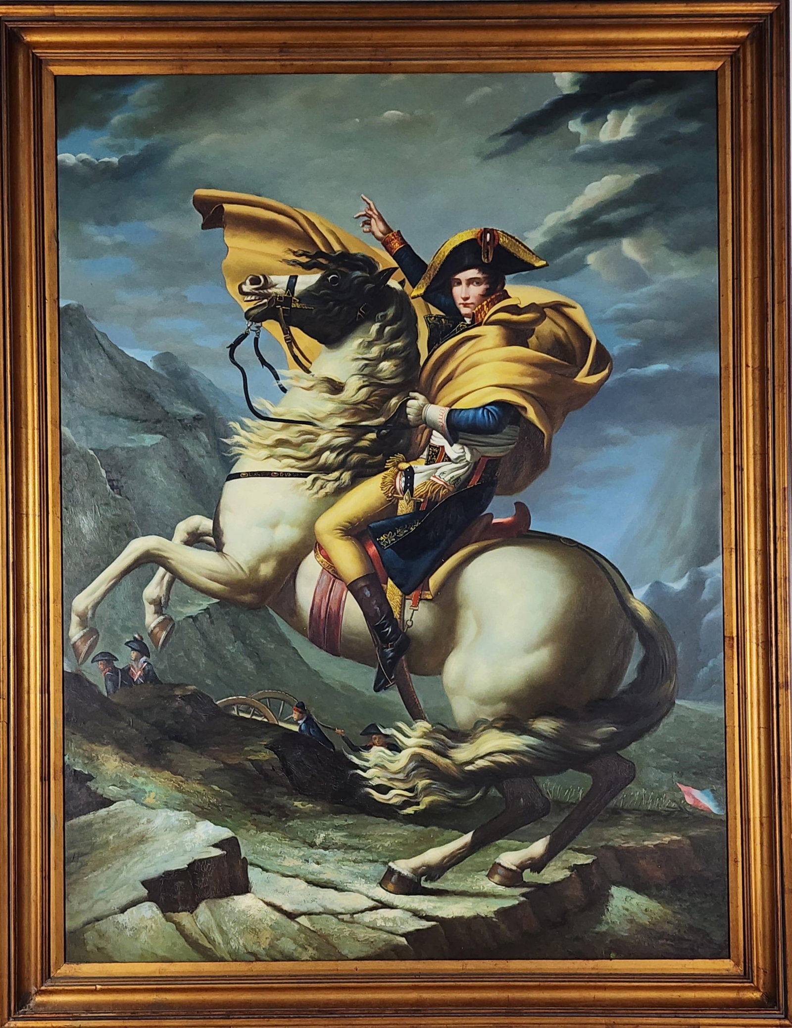 A 20th Century Oil on Canvas Painting, After J.L. David, Napoleon on Horseback, 49" x 36", (1 of 3)