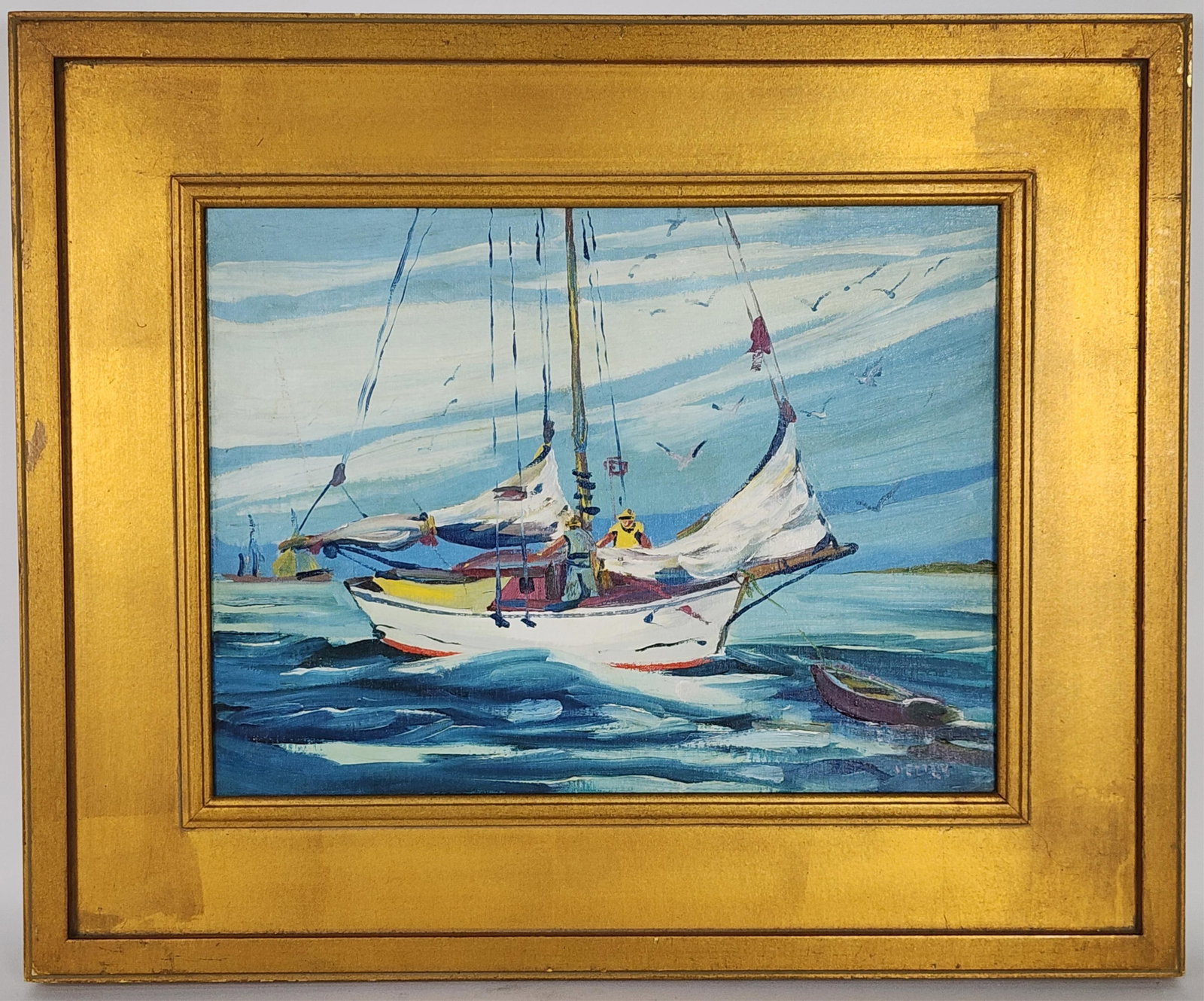 Harold Etter (American, 1911-1972) Gloucester Fishing Boat with Figures, Signed H. Etter lower (1 of 5)