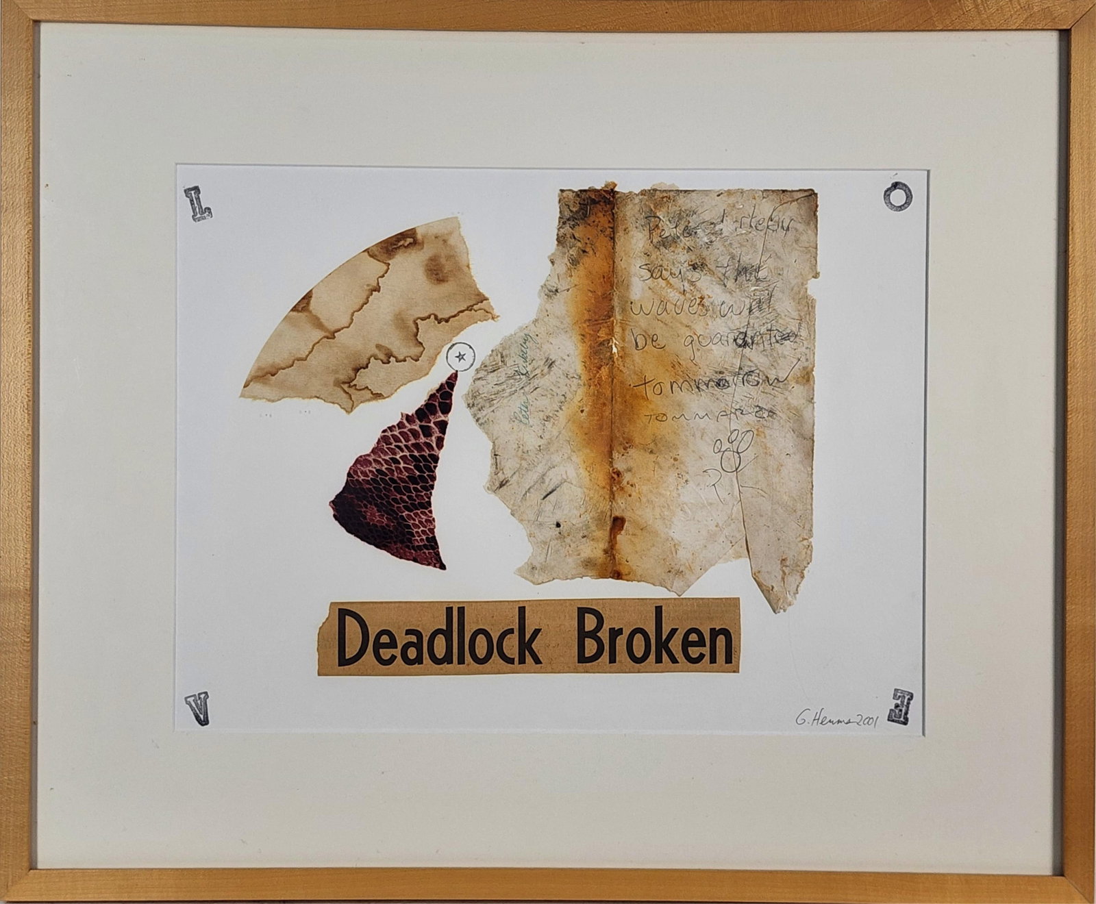 George Hermes (American, b.1935) Deadlock Broken, Signed and dated 2001 lower right, 11 1/2" x 15 (1 of 5)