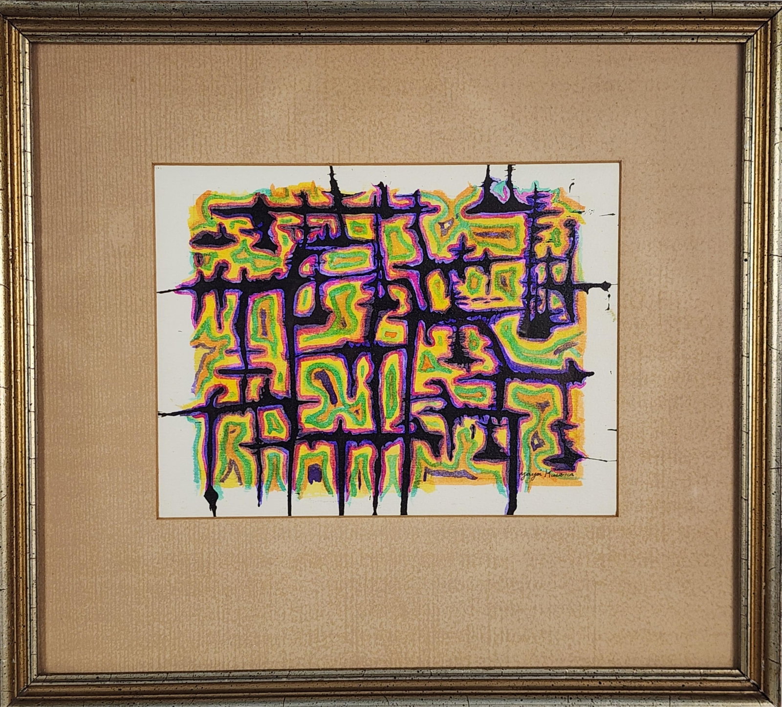 Yayoi Kusama (Japanese, born 1929) Attributed to, Untitled, Signed Yoyoi Kusama lower right, Mixed (1 of 5)