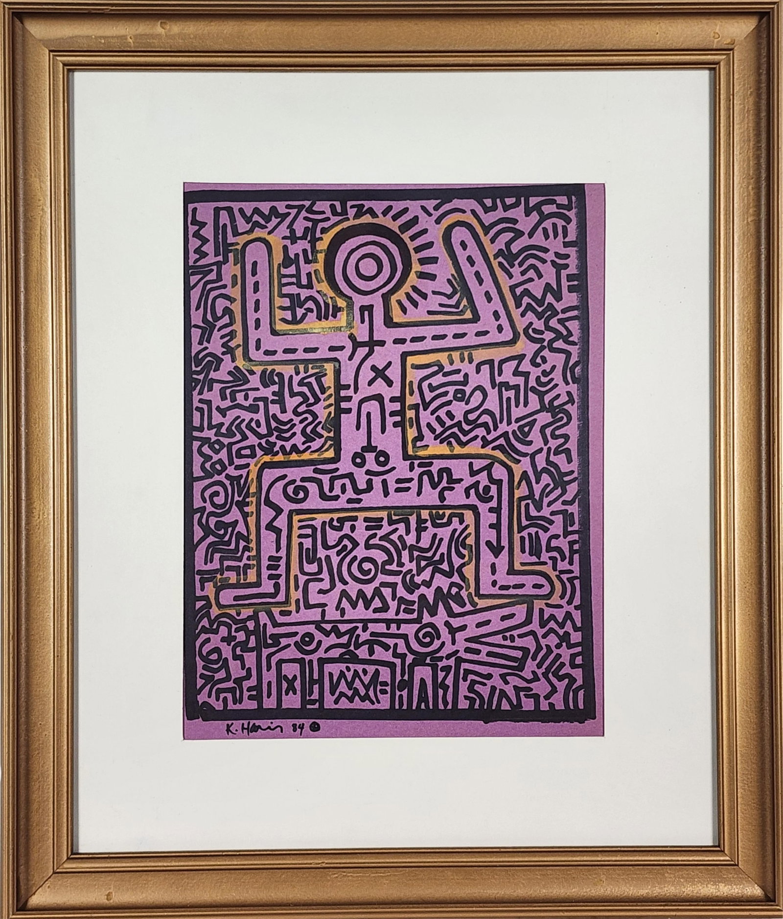 Keith Haring (American, 1958–1990) Dancing Figure, Signed K. Haring and dated '84 lower left, (1 of 6)