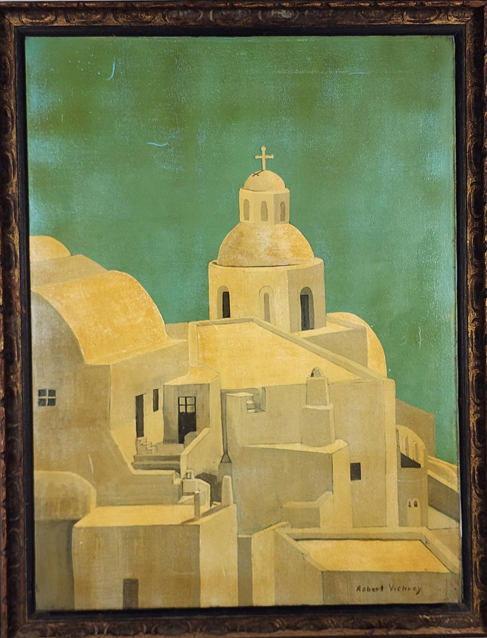 Robert Remsen Vickrey (American, 1926–2011) Greek Church, Signed lower right, Oil on canvas, (1 of 4)
