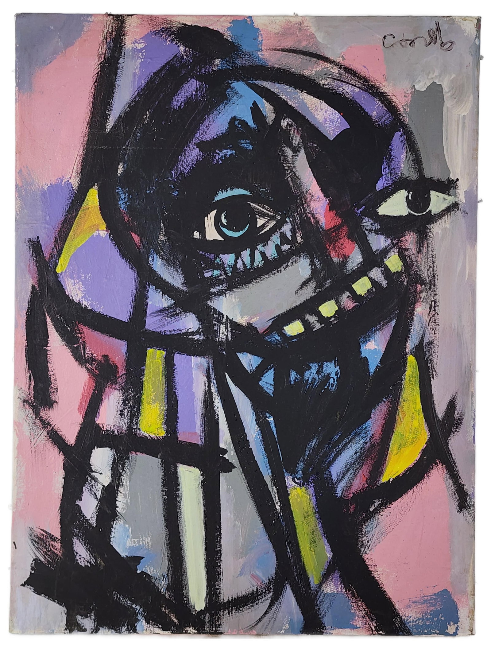 George Condo (American, born 1957) Attributed to, Untitled, Signed Condo upper right, Acrylic and (1 of 4)