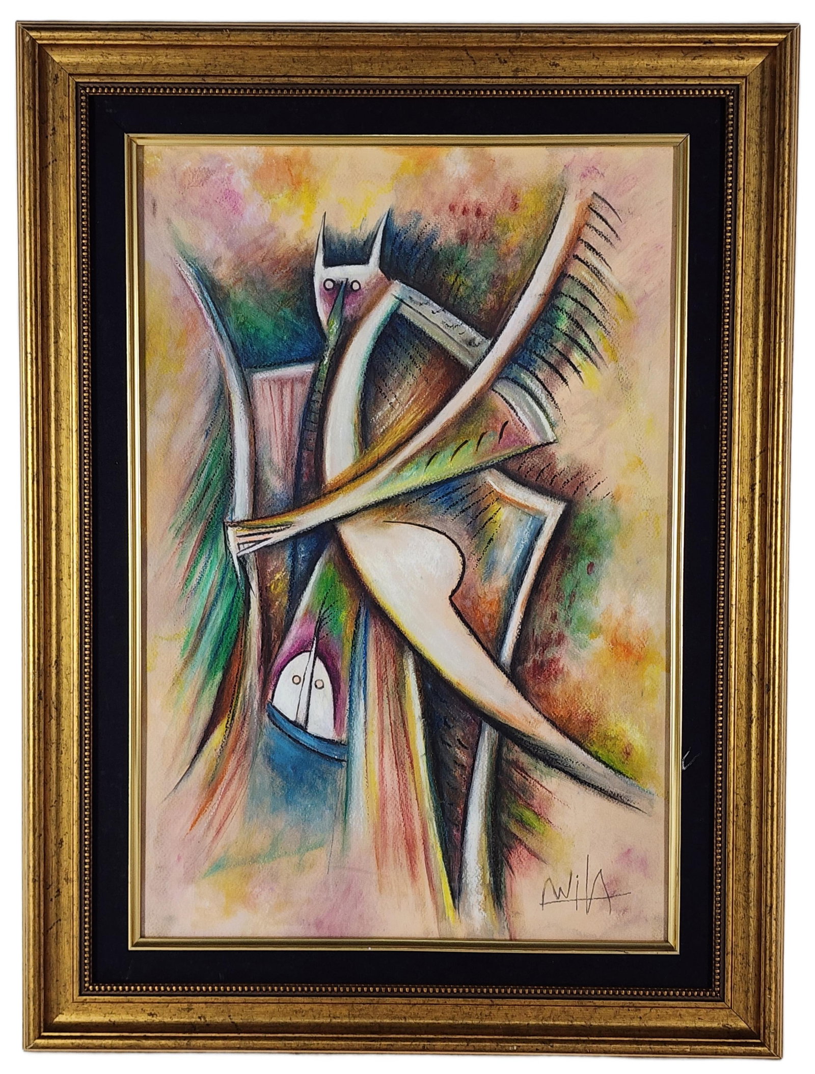 Wilfredo Lam (Cuban, 1902-1982) Polymorphic Spirits, Signed lower right, Mixed media on paper, (1 of 5)