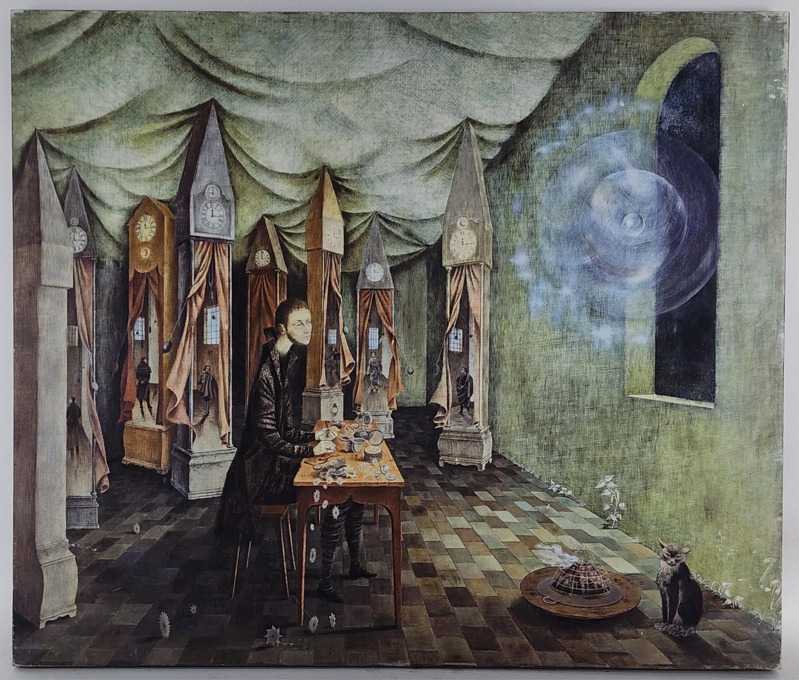 Remedios Varo (Spanish, 1908–1963) Watchmaker, Screenprint, 28" x 33", No Frame. Note: This (1 of 6)