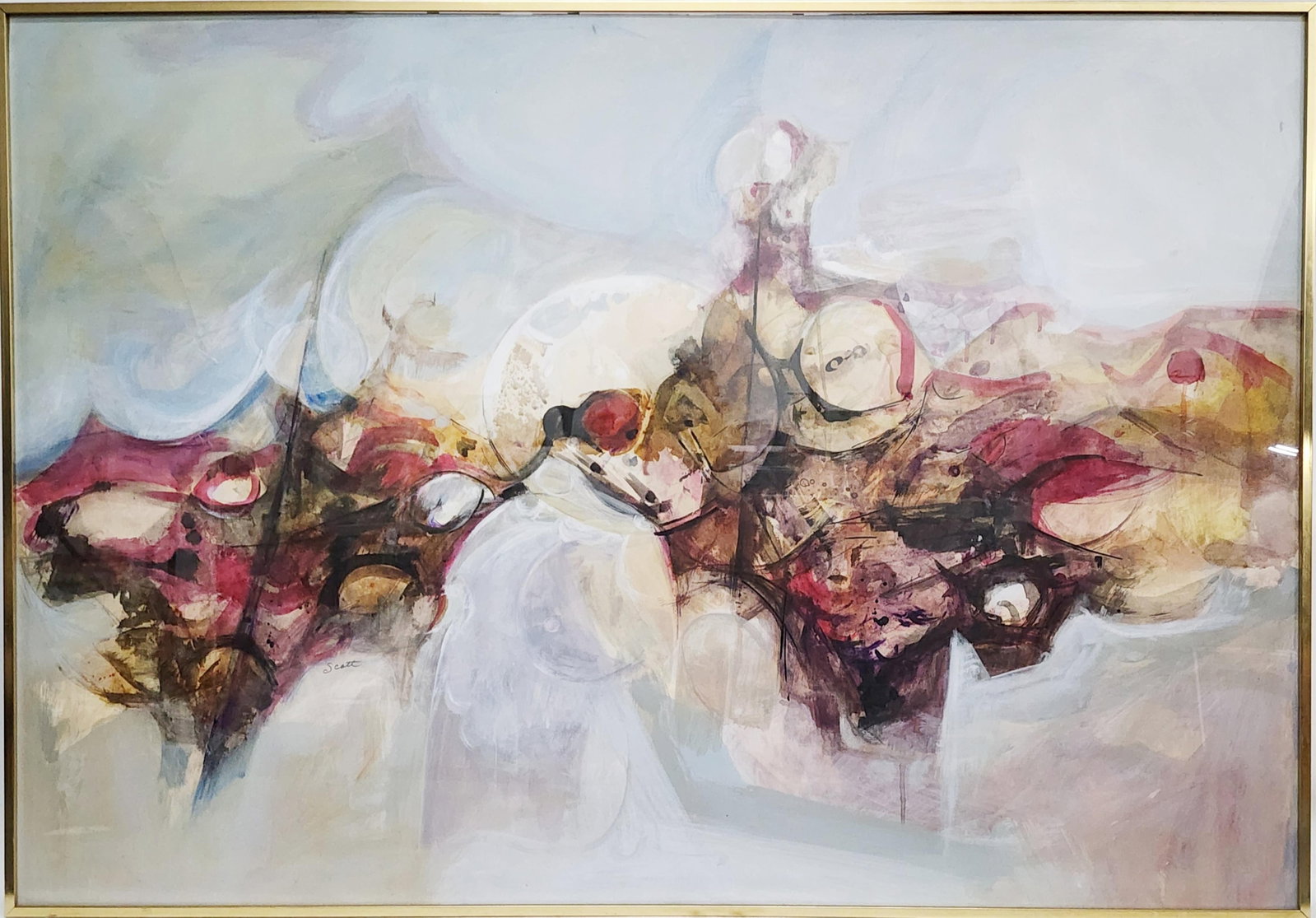 A 20th Century Abstract Composition Painting by Barry B. Scott (San Antonio, Texas, 20th Century, (1 of 4)