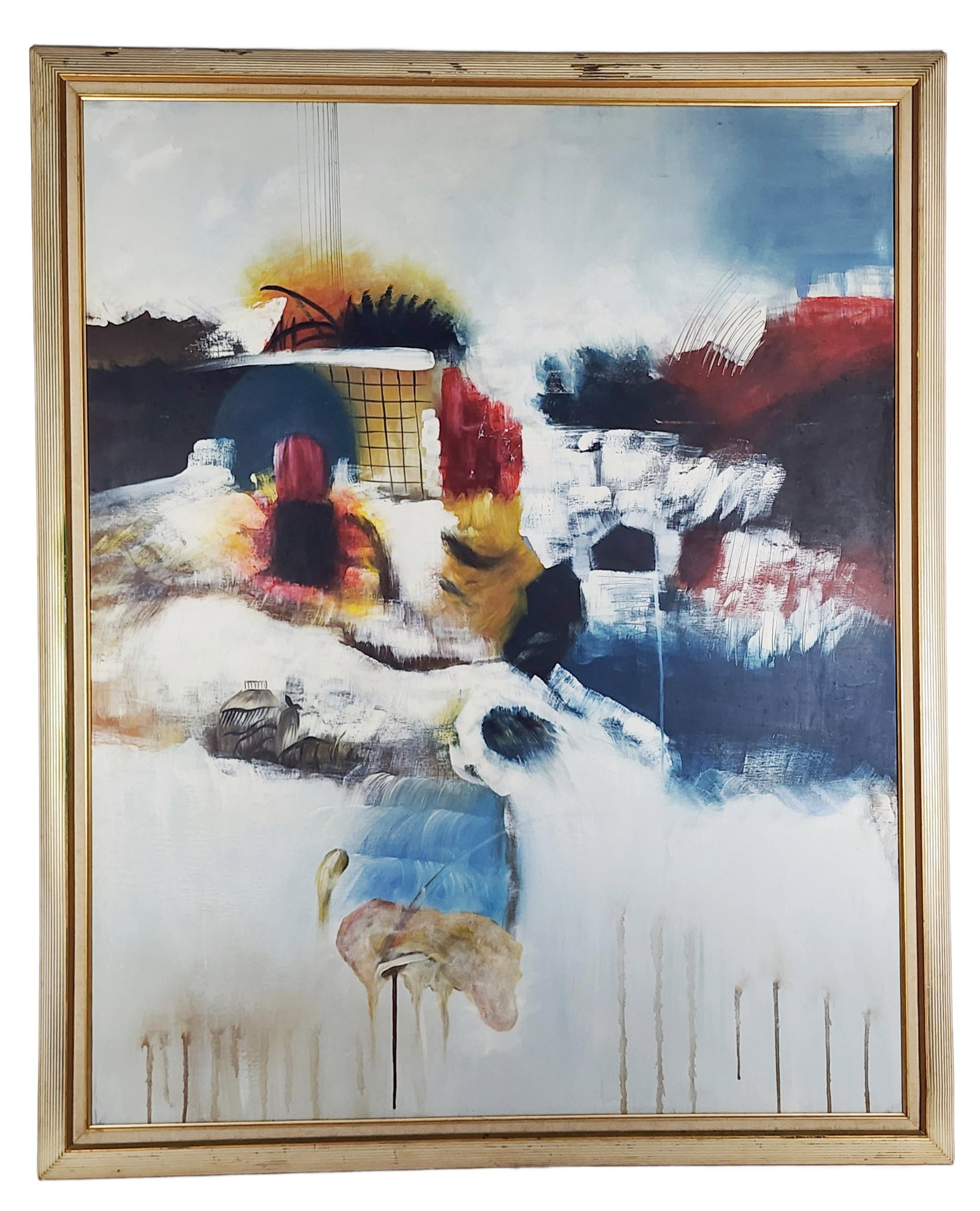 A 20th Century Oil on Canvas Painting, Abstract Composition, Signed Rauschenberg on back, 60" x 48", (1 of 5)