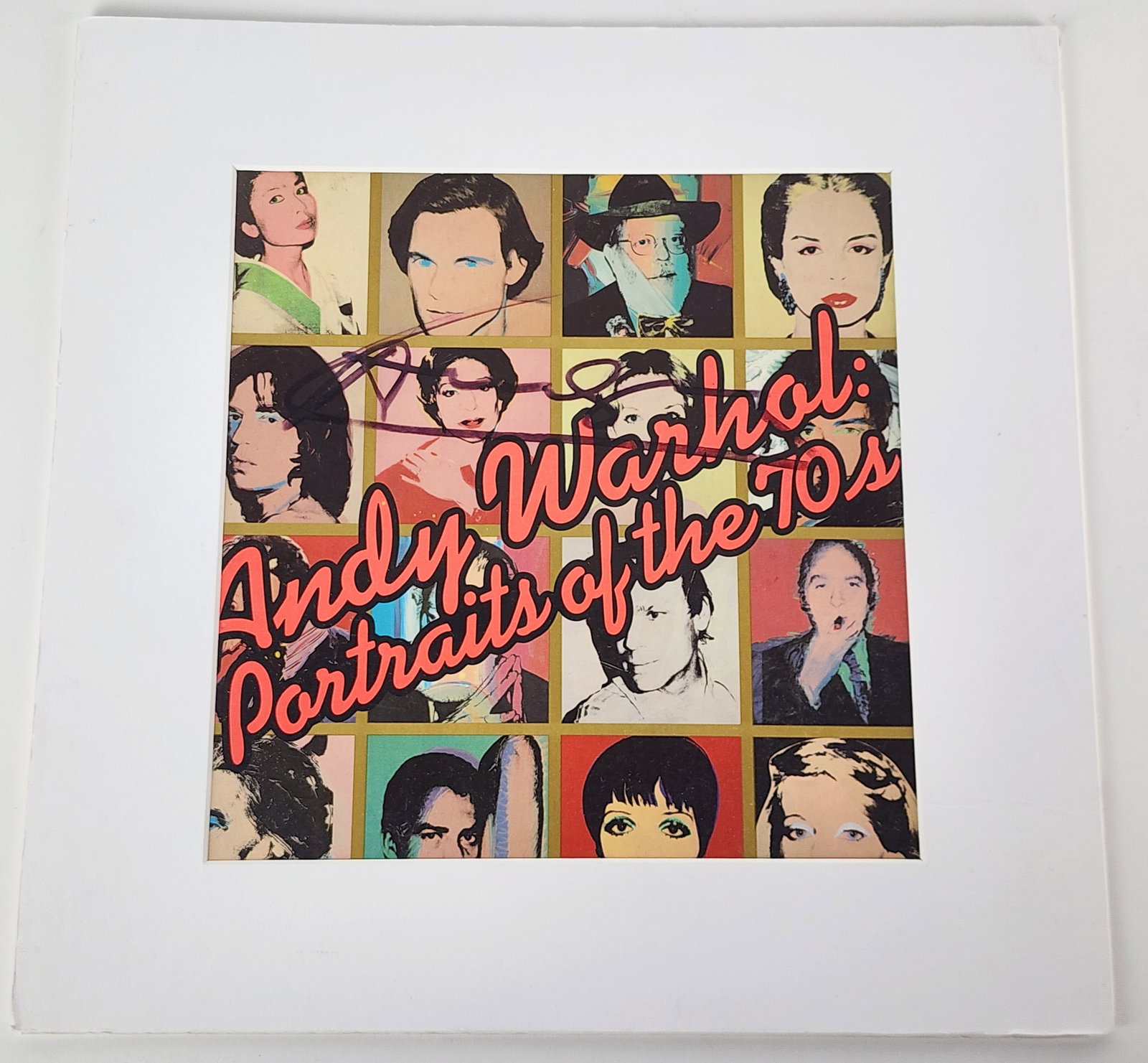 Andy Warhol (American, 1928-1987) Signed Andy Warhol, Portrait of the 70's, Promotional Book Cover: Andy Warhol (American, 1928-1987) Signed Andy Warhol, Portrait of the 70's, Promotional Book Cover Sheet, Signed in black marker, c.1979, Offset Lithograph on high gloss cardstock, 8 3/4" x 8 1/4", mo