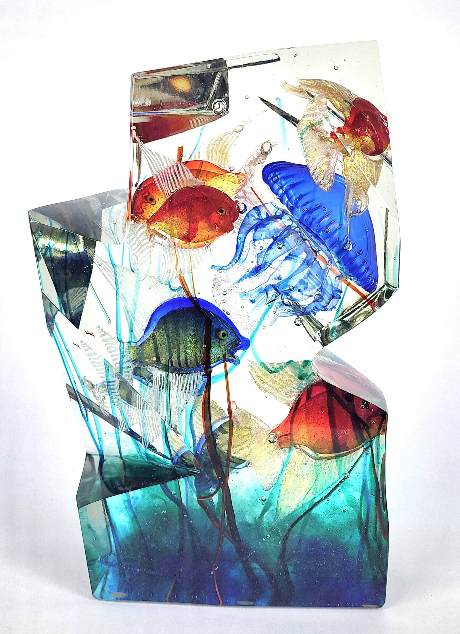 Alfredo Barbini (Italian, 1912-2007) Rare Large Glass Biomorphic Aquarium Sculpture with Sea (1 of 8)