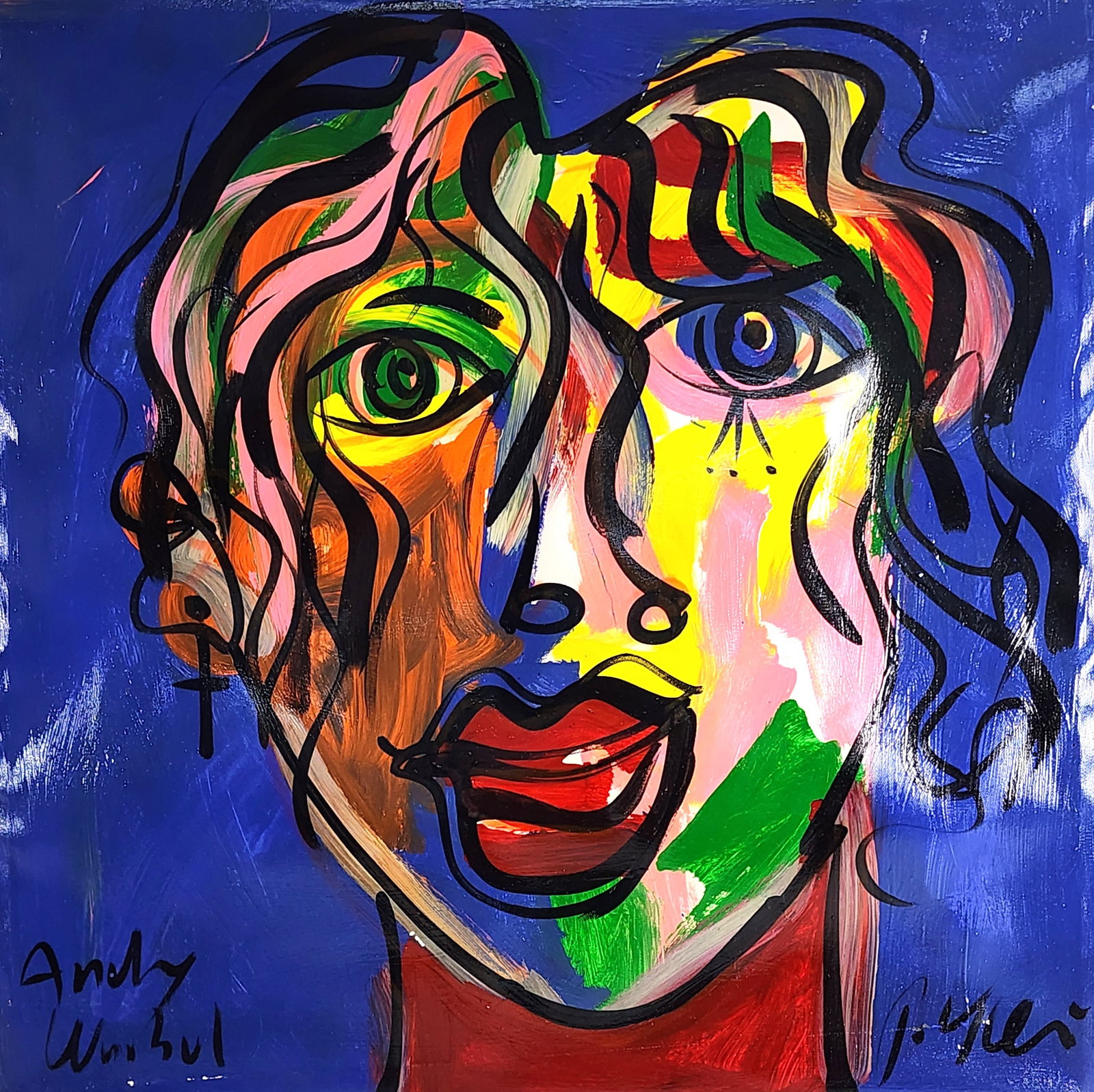 Peter Keil (German/American, b.1937) Andy Warhol, Signed and Inscribed, Acrylic on canvas, 28" x (1 of 5)