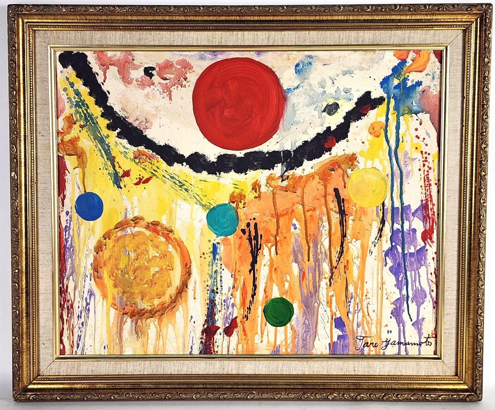Taro Yamamoto (Japanese/American, 1919-1994) Untitled, Signed Taro Yamamoto lower right, Mixed Media (1 of 8)