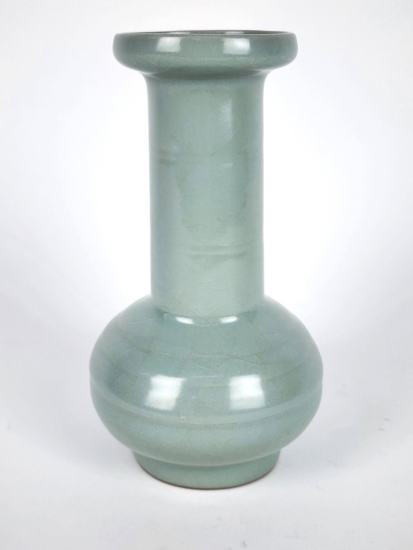 Antique Chinese Ming Longquan Porcelain Bottle Vase, with the John Sparks, London 1963 typed label (1 of 6)