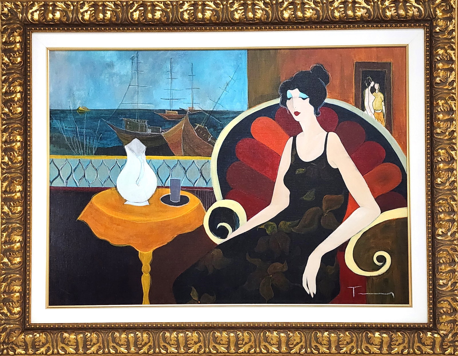 Itzchak Tarkay (Yugoslavian, 1935-2012) Summer Fun, Signed, lower right Acrylic on canvas, 26" x (1 of 7)